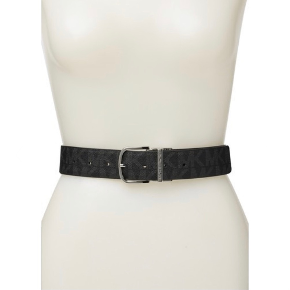 MK Black Buckle Reversible Belt